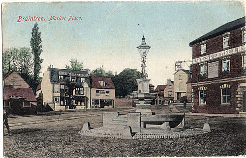 Braintree, Market Place and Nags Head - posted 1904