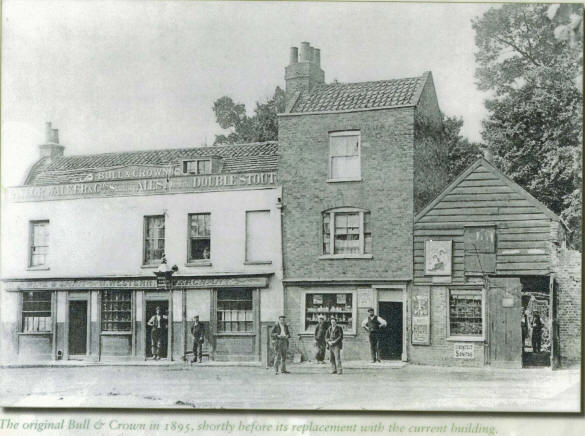 The Original Bull & Crown in 1895, shortly before its replacement with the current building