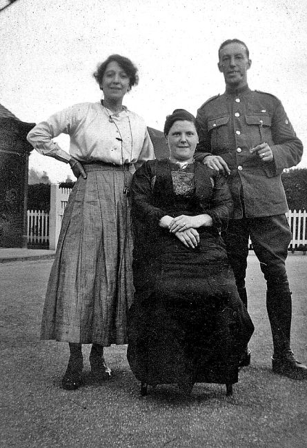  Photo of James R Terry and his family, also a photo also taken at the Royal Oak, about 1918  showing my Grand Mother and Grand Father J J Carnaby (Parrs Head) with James Terry's wife Florence Annetta Terry (nee Usher) seated.