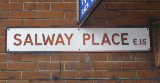 Salway Place Road sign - in February 2010