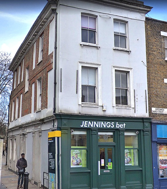 Eight Bells, 3 Church Street, Greenwich is now a betting shop in 2020