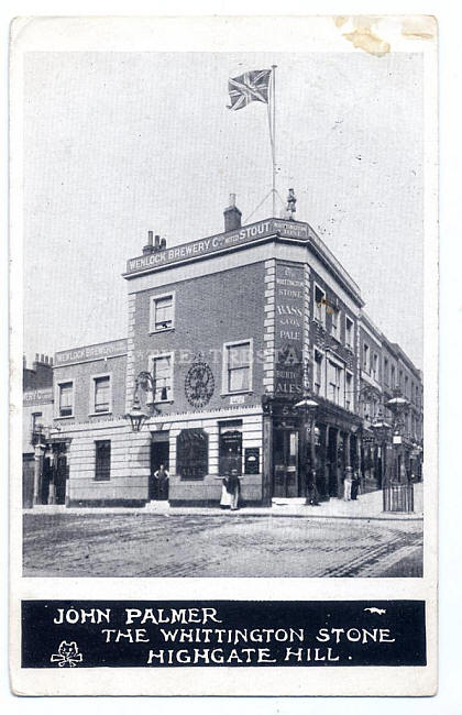 The Whittington Stone, Highgate Hill, Highgate - Licensee John Palmer, circa 1911