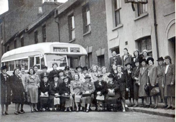 My late Paternal Grandmother, Nellie Fensome, is second from right standing; in a charabanc trip from The Yorkshire Grey, Windmill Street, Welbeck Road, Hightown, Luton Bedfordshire to Northampton. The date is unknown.