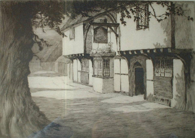 Bell Inn, Waltham St Lawrence - print by Cecil Aldin (1870 to 1935)