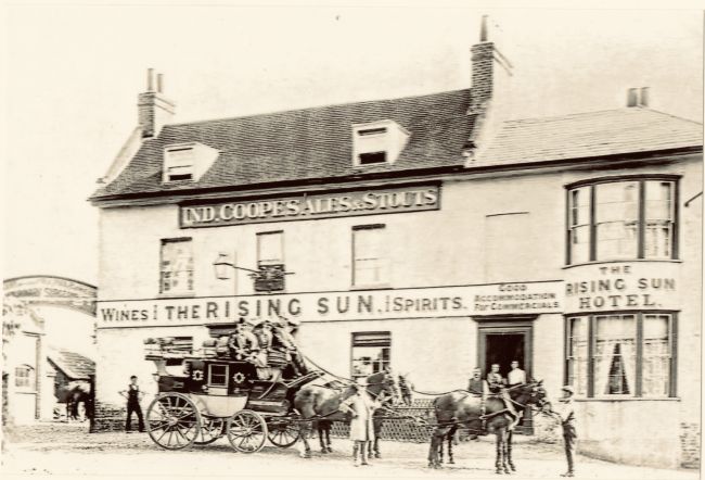 The Rising Sun, Billericay. Ind Coopes Alse and Stouts.
