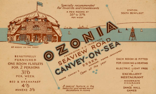 Ozonia Postcard Advertising- circa 1937