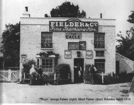 Eagle at Kelvedon Hatch taken in 1909/10. The large gentleman standing to the right of the door is George Palmer
