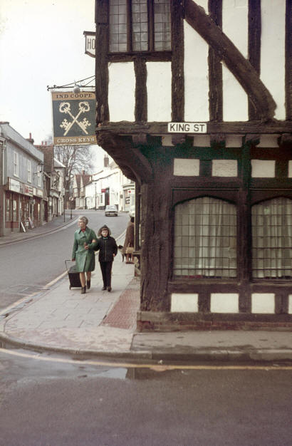 Cross Keys, High Street & King Street, Saffron Walden in 1965