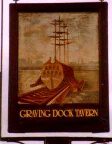 Graving Dock Tavern, North Woolwich Road, Silvertown Inn sign