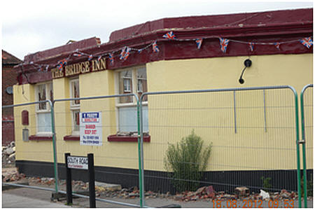 Bridge Inn, Priory Road being demolished for housing