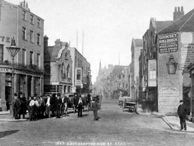 Castle Hotel, High Street, Southampton, and the rest of the High street