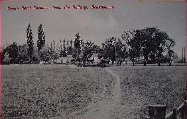 Crown Hotel Gardens, from the Railway, Broxbourne