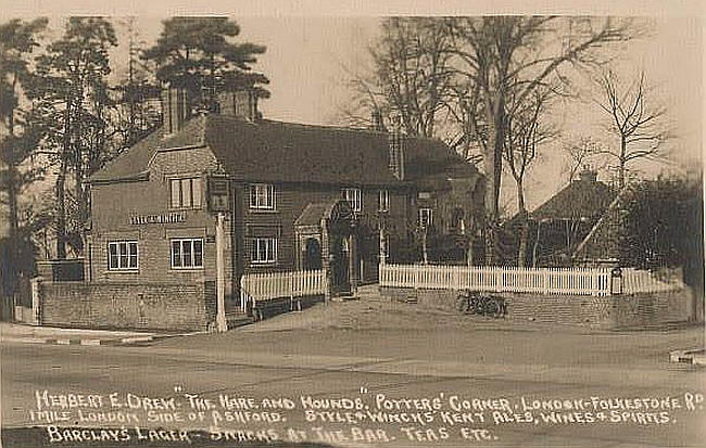 Herbert E Drew, The Hare & Hounds, Potters Corner, London & Folkestone Road