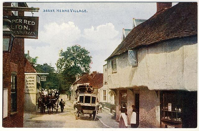 Upper Red Lion and Lower Red Lion, Herne Street, Herne - circa 1900