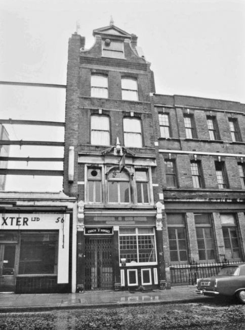 The Coach & Horses, Minories, in 1973, the pub is now closed and was demolished c1977 when Goodmans Yard was widened as part of the Aldgate one way system.
