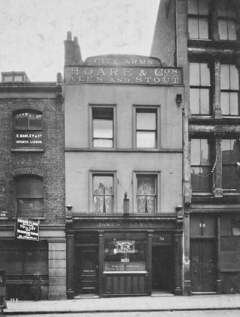 The City Arms, Great Tower Street EC3, Circa 1920 with landlord being James Jarvis