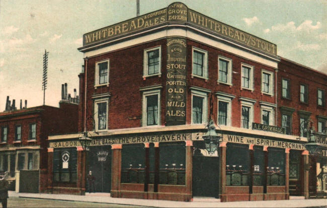 The Grove Tavern, 275 Battersea Park road circa 1901 with landlord A E Grimwade