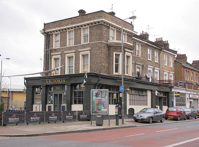 The Victoria, 166 Queenstown road, and Silvertown road SW8 in 2014