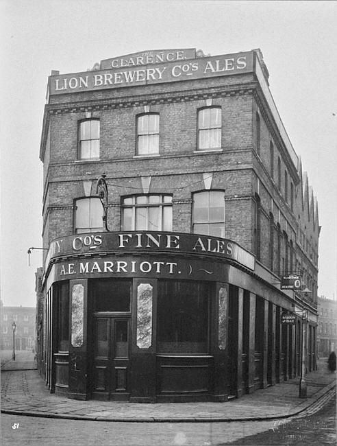 Clarence Tavern, 51 Surrey Lane, Battersea and Parkham street - circa 1920s with landlord A E Marriott