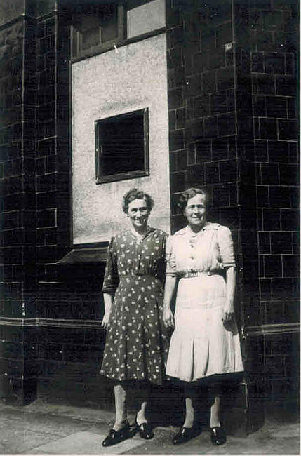 The two ladies are my Grandmother, Annie (Collins) Grumball (known as Nance), on the right, and her sister, Florence (Collins) Ellott (known as Flo), on the left.
