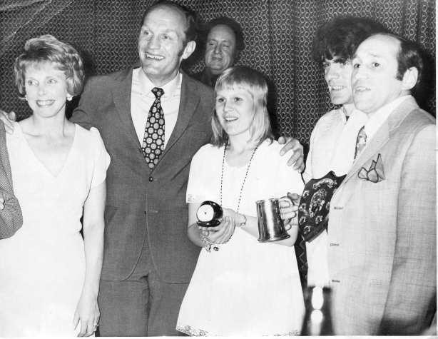 They are, from left to right - Rita Woodman, Henry Cooper, Bert ?, Valerie Warrington, Kevin ? , and Fred Woodman
