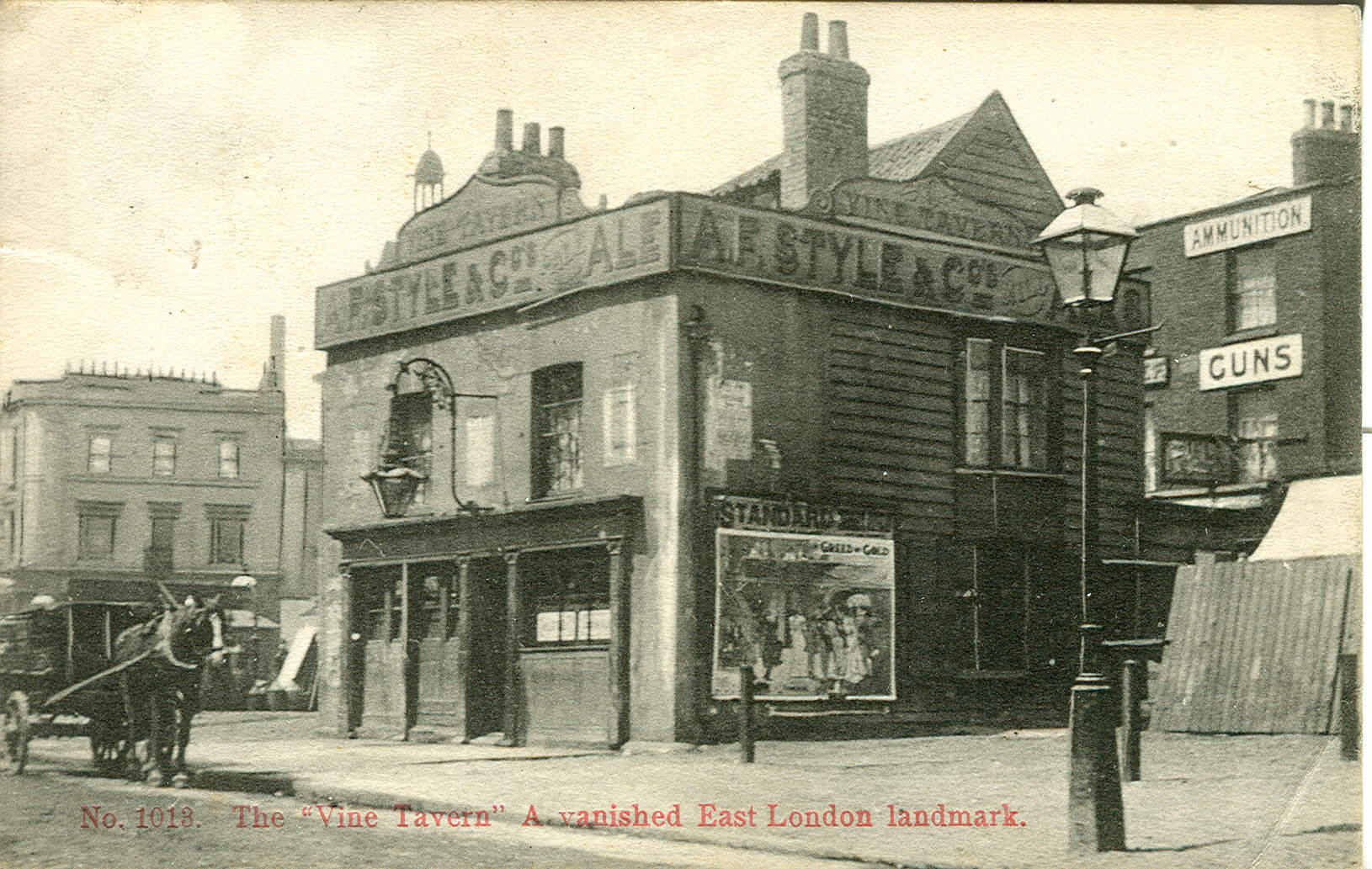 Vine Tavern, Mile End -  (it is the building behind the horse and cart)