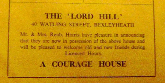 Mr & Mrs Reub Harris have pleasure in announcing that they are now in possession of the Lord Hill - in 1959