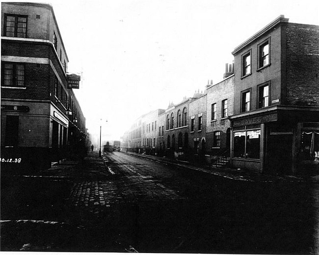 Grundy Street, looking west in 1938 - from the Princess of Wales
