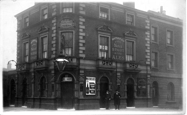 The Carlton Tavern, 45 Culmore Road, Peckham posted 9th March 1914, with Abraham Corré