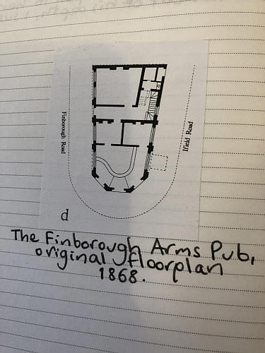 Finborough Arms, Finborough Road - Original ground plan in 1868