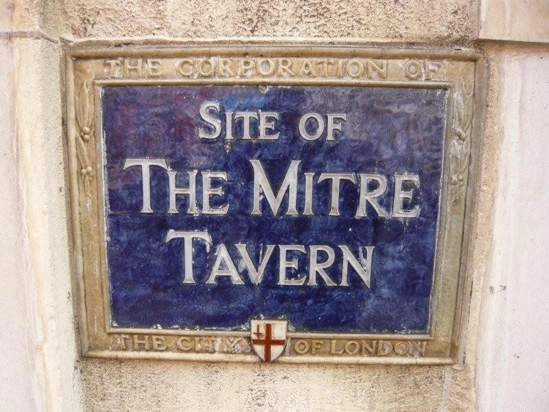 the blue plaque marking the site of the original inn. - in September 2008
