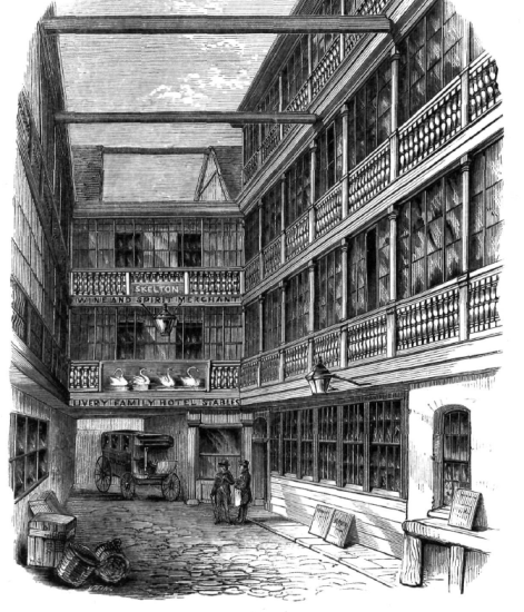 Four Swans, Bishopsgate Street within in 1857, licensee Skelton