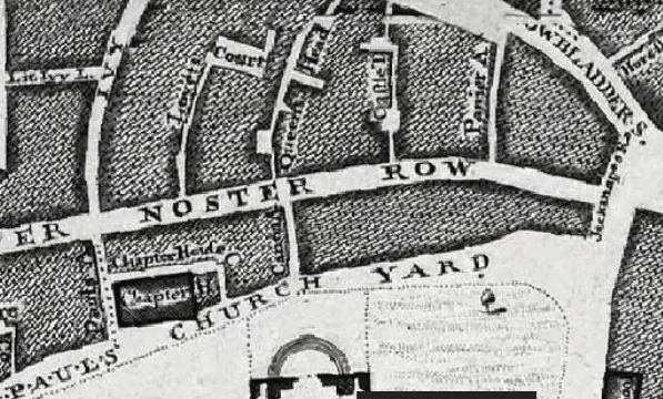 John Rocques map of 1746 lists the Castle Tavern and the Queens Head in Paternoster row.