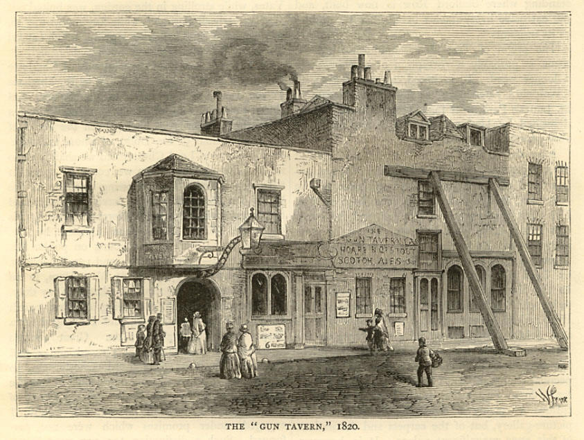 Gun Tavern, Stafford Row, Pimlico - circa 1820