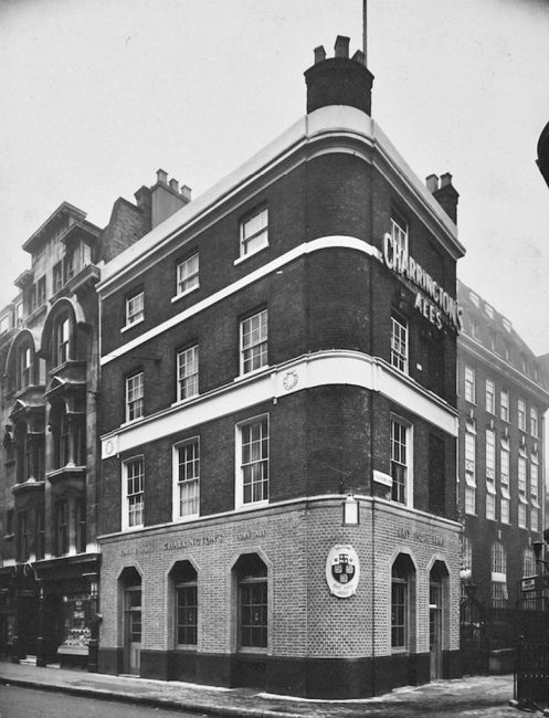 The East India Arms, 67 Fenchurch street, in 1956, the ground floor of the pub has been newly rebuilt.