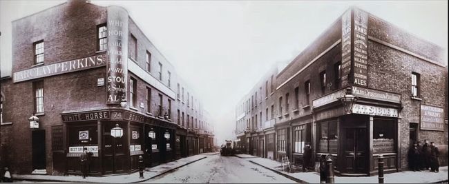 White Horse, 74 Central street & Watermans Arms, 60 Central street on right