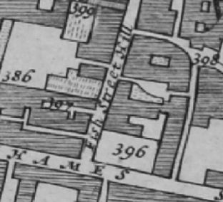 Fish Street hill in 1682 lists 396 St Mary Somerset and 397 Bell Inne.