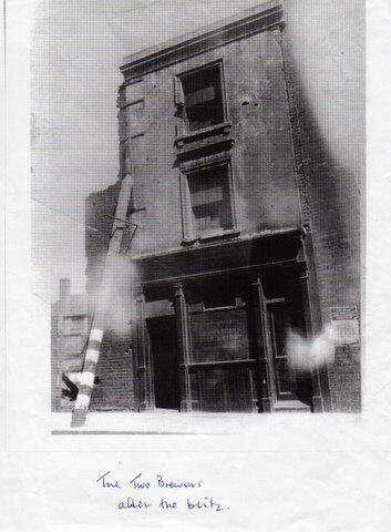 The Two Brewers, 32 Gough Street - after the blitz