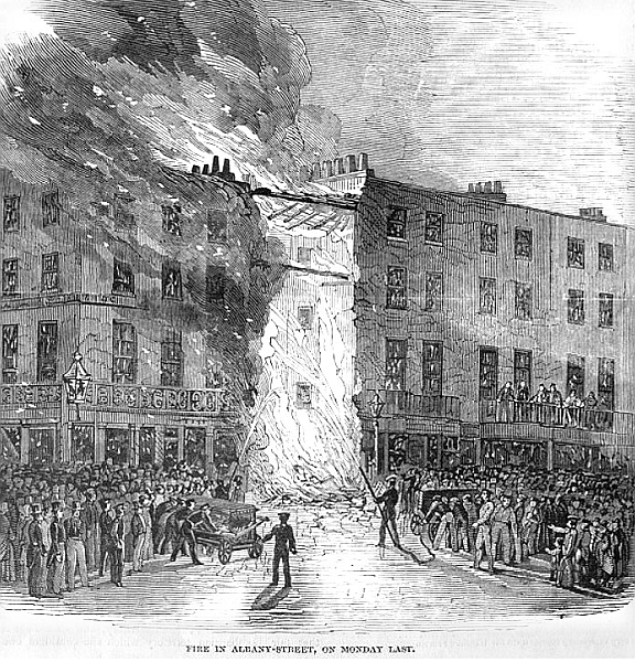 In 1848,  a fire occurred in a wool-dealers shop next door to the the Windsor Castle, in Albany Street