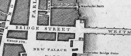 Bridge street and King street, Westminster in 1746  