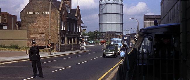 Red Lion, 318 High Street, Brentford - from the 1968 film, Up The Junction, looking east along the high street with Brentford gas works in the distance.
