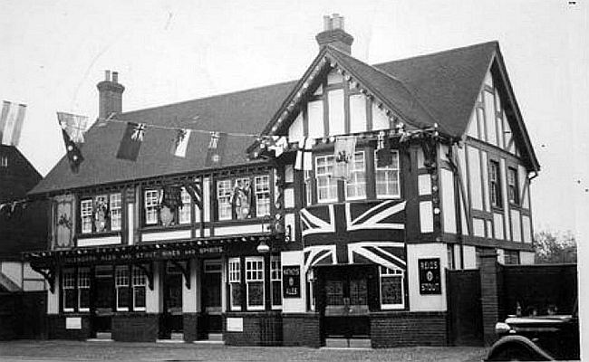 Bell Inn, Staines Road - in 1953 at Coronation time