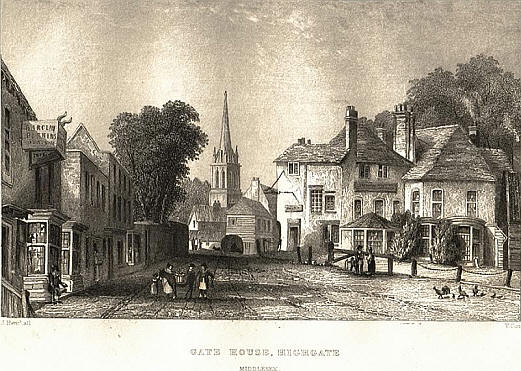 Gate House tavern, Highgate - in 1835