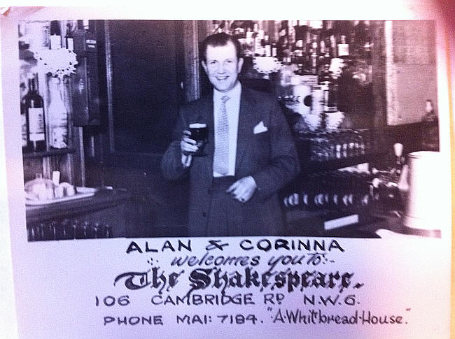 Alan & Corinna welcomes you to the Shakespeare, 106 Cambridge Road NW6 - A Whitbread House