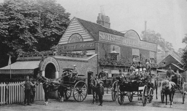 White Hart, High road and Church road, Willesden - circa 1890 with landlord Thomas B Jones