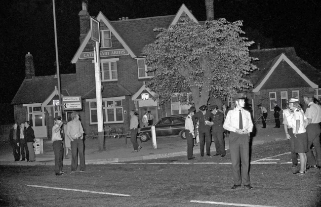 Caterham Arms, Westway, Caterham - the aftermath of the IRA bombing on 28.9.1975