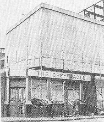 The Grey Eagle in November 1970 as concrete liquor storage tanks are constructed