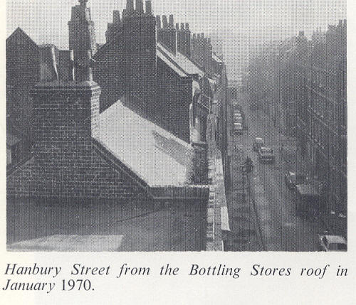 Hanbury Street from the bottling stores in January 1970