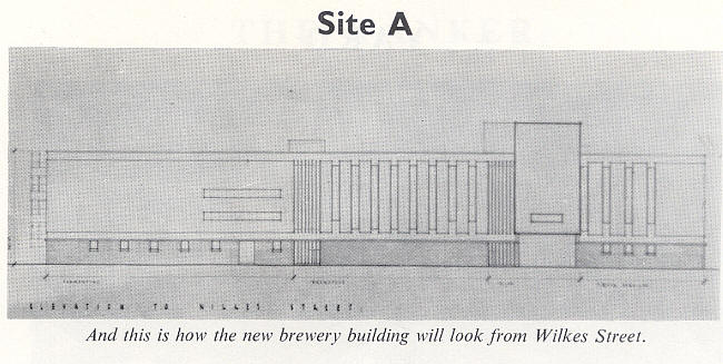 Site A - this is how the new brewery building will look from Wilkes Street