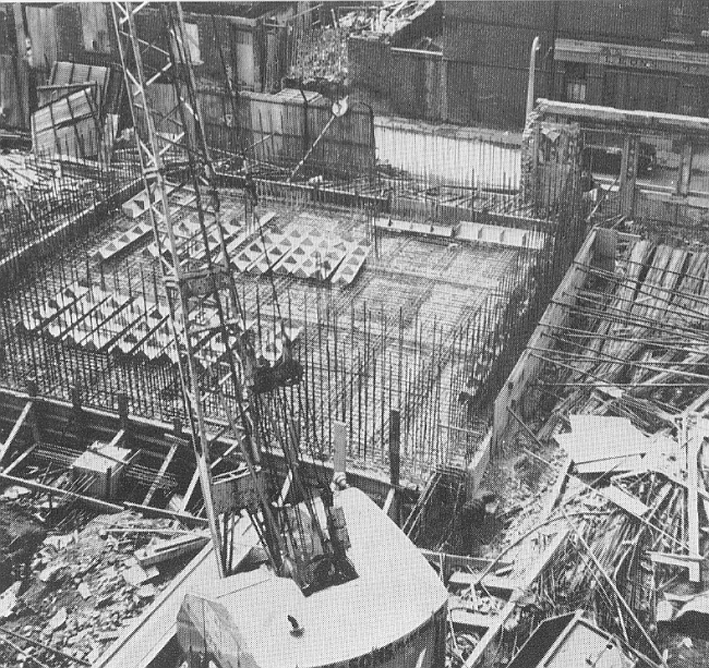 A birds eye view taken in August 1970 with tanks under construction